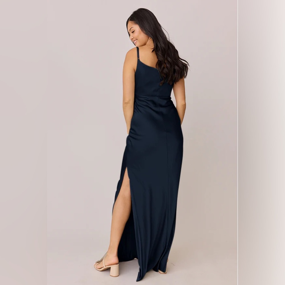 Revelry Skye Satin Navy Blue Dress - Picture 2 of 5